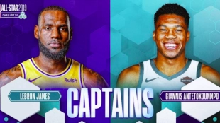LeBron James y Giannis Antetokounmpo, los capitanes.