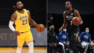LeBron James y Kevin Durant, jugadores de la NBA.