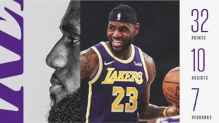 LeBron James, jugador de Los Angeles Lakers.