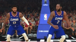Kawhi Leonard y Paul George en el NBA 2K20.