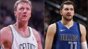 Larry Bird y Luka Doncic. Fuente: https://blacksportsonline.com/