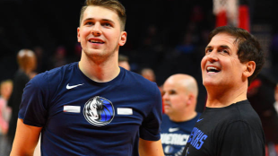 Luka Doncic y Mark Cuban. Foto: gettyimages