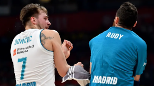 Luka Doncic y Rudy Fernández, en el Real Madrid.