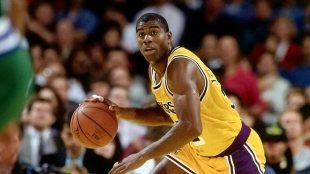Magic Johnson, en su etapa de jugador de Los Angeles Lakers.