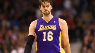 Pau Gasol en un partido con Los Angeles Lakers.