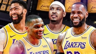 LeBron, Melo, Davis y Westbrook, estrellas de Los Angeles Lakers.