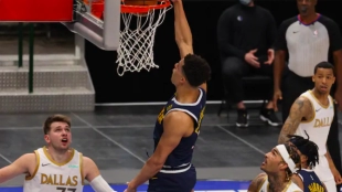 Michael Porter Jr. firmó un gran partido ante Luka Doncic.