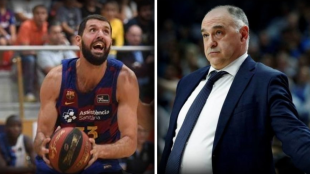 Nikola Mirotic y Pablo Laso. Foto: www.defensacentral.com
