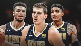 Murray, Jokic y Harris, jugadores de Denver Nuggets