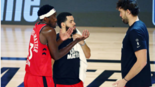 Pascal Siakam y Marc Gasol en playoffs NBA 2020. Foto: gettyimages