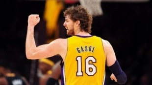 Pau Gasol durante un encuentro con los Lakers "Foto: Lakers Daily"