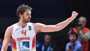 Pau Gasol, con la camiseta de España.