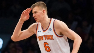 Porzingis, con la camiseta de los Knicks.