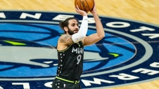 Ricky Rubio, con la camiseta de Minnesota Timberwolves. 