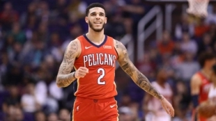 Lonzo Ball en un partido con los New Orleans Pelicans.