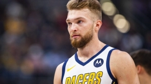 Domantas Sabonis en un partido de los Indiana Pacers.