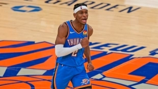 Shai Gilgeous-Alexander en la cancha de los Knicks.