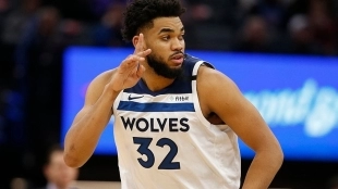 Karl-Anthony Towns en un partido con los Minnesota Timberwolves.