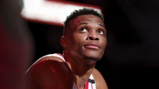 Russell Westbrook en un partido con los Wizards.