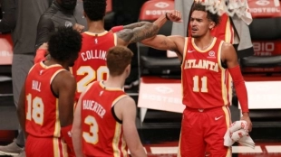 Trae Young en un partido con los Atlanta Hawks.