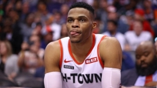 Russell Westbrook en un partido con los Houston Rockets.