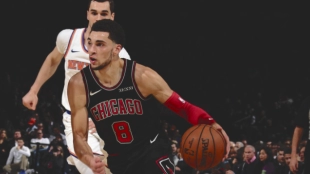 Zach LaVine, ante los Knicks. Foto: @chicagobulls