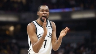 Kevin Durant, con la camiseta de Brooklyn Nets. 