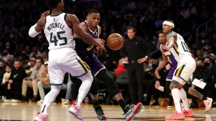 Russell Westbrook y Donovan Mitchell, en un Los Angeles Lakers - Utah Jazz