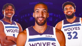 Gobert, Edwards y Towns, estrellas de Minnesota Timberwolves. 