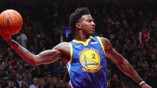 Jordan Bell, con la camiseta de Golden State Warriors. 