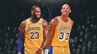 LeBron James y Kareem Abdul-Jabbar, los dos máximos anotadores de la historia de la NBA.