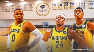 Russell Westbrook, Buddy Hield y Myles Turner