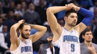 Evan Fournier y Nikola Vucevic, compañeros en los Orlando Magic entre 2014 y 2020