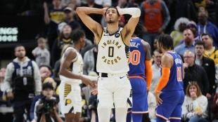 Tyrese Haliburton, en un partido contra New York Knicks