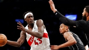 Pascal Siakam, en un partido frente a Brooklyn Nets. 