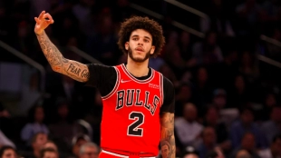 Lonzo Ball, con la camiseta de Chicago Bulls. 