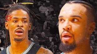 Ja Morant y Dillon Brooks, jugadores de Memphis Grizzlies.