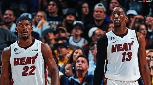Jimmy Butler y Bam Adebayo, estrellas de Miami Heat.