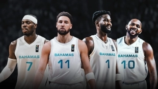 Buddy Hield, Klay Thompson, Deandre Ayton y Eric Gordon