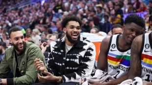 Rudy Gobert, Karl-Anthony Towns y Anthony Edwards