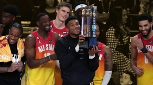 DeMar DeRozan, Bam Adebayo, Lauri Markkanen, Giannis Antetokounmpo, Damian Lillard y Jayson Tatum