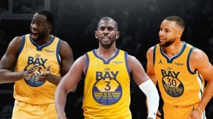 Draymond Green, Chris Paul y Stephen Curry