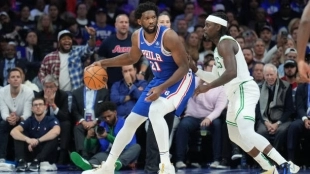 Joel Embiid habla tras ganar a los Celtics. Foto: gettyimages