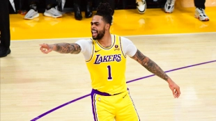 D'Angelo Russell, estrella de Los Angeles Lakers. 