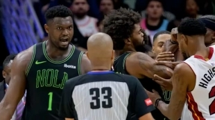 New Orleans Pelicans y Miami Heat protagonizaron una lamentable pelea.
