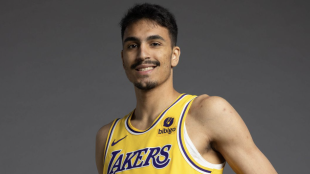 Vincent Valerio-Bodon, player for the Los Angeles Lakers.