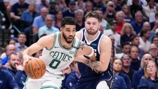 Jayson Tatum and Luka Doncic, NBA stars.