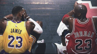 Michael Jordan y LeBron James, los mejores jugadores de la historia de la NBA.
