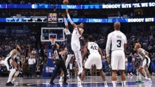 Wembanyama, calentamiento. Foto: gettyimages