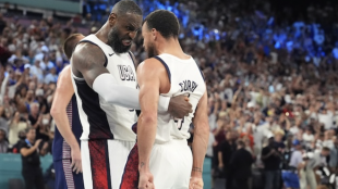 LeBron James and Stephen Curry, NBA stars.